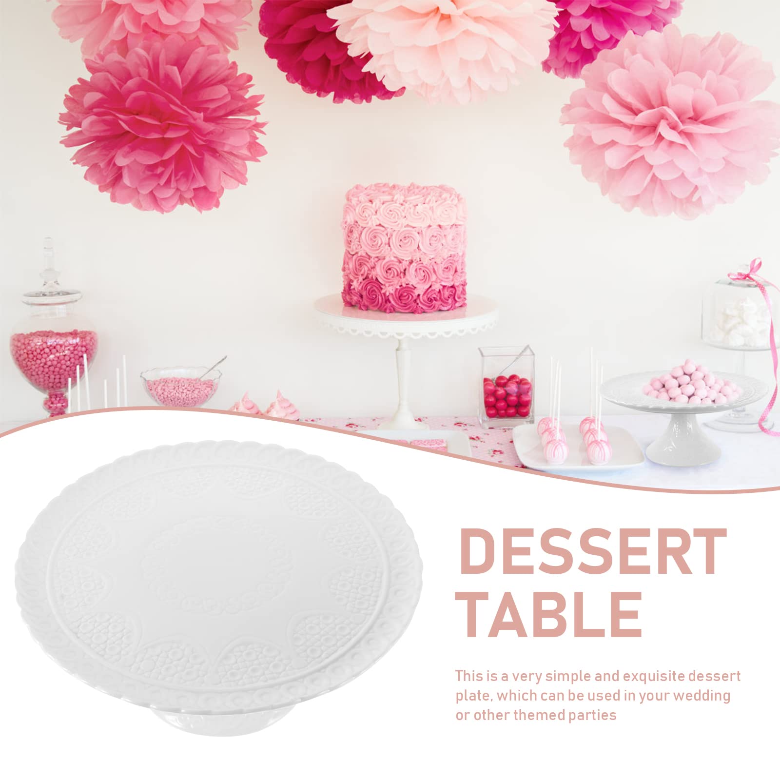 Zerodeko Alzata per Torta in Ceramica Bianca, Design Semplice e Creativo | Servizio Pratico per Banchetti e Feste, Piatto da Portata per Dolci e Snack, Stile Essenziale