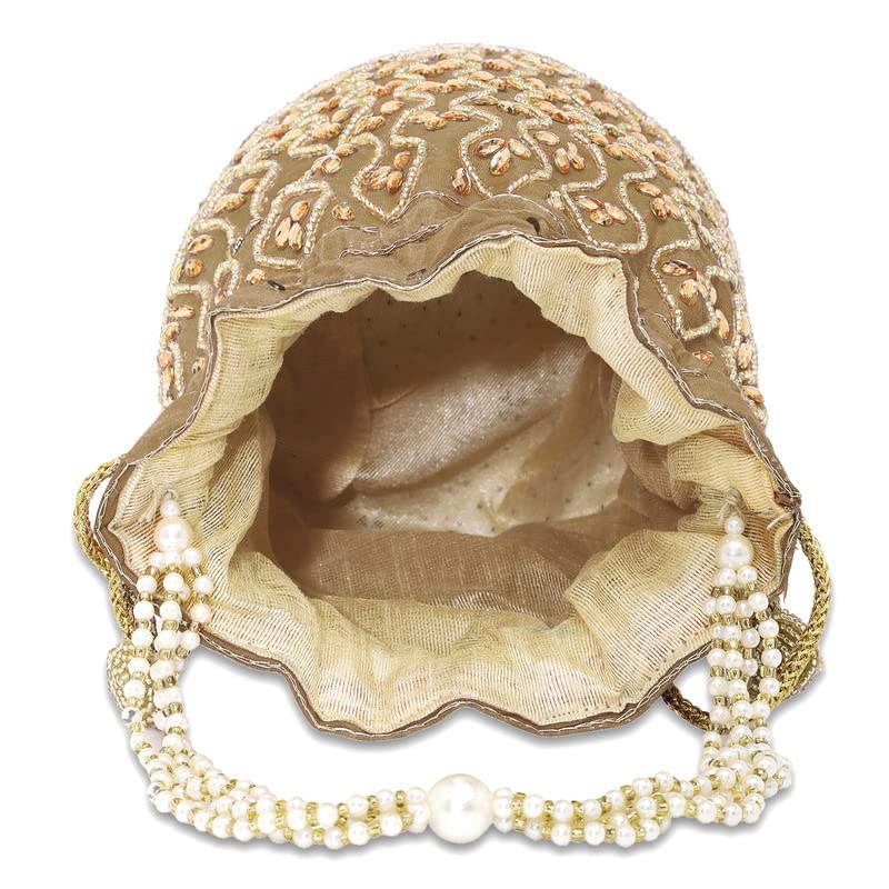 Image of Aheli Potli Bag Gift for Women Handmade Evening Wristlet Handbag Stylish Bridal Purse Fashion Bag