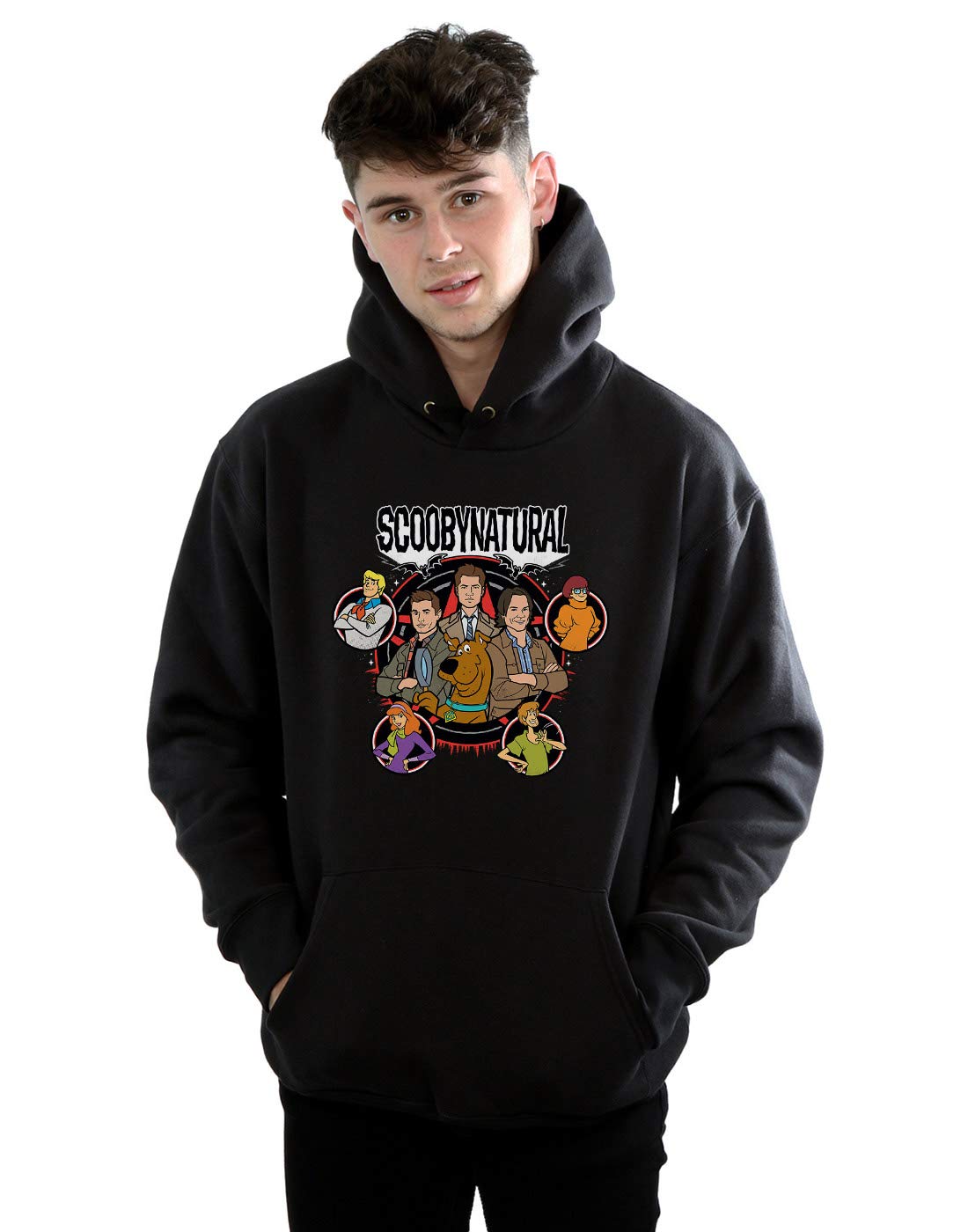 Absolute Cult Men's Black Scoobynatural Characters Star Hoodie 3XL