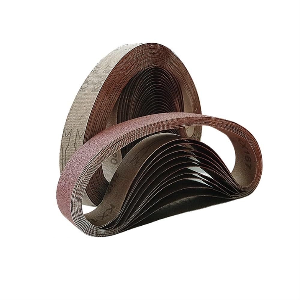 Szlifierka taśmowa, 10 szt. brązowych pasów ściernych korundowych, 762 x 25 mm, ziarnistość 180/150/40/800(80)