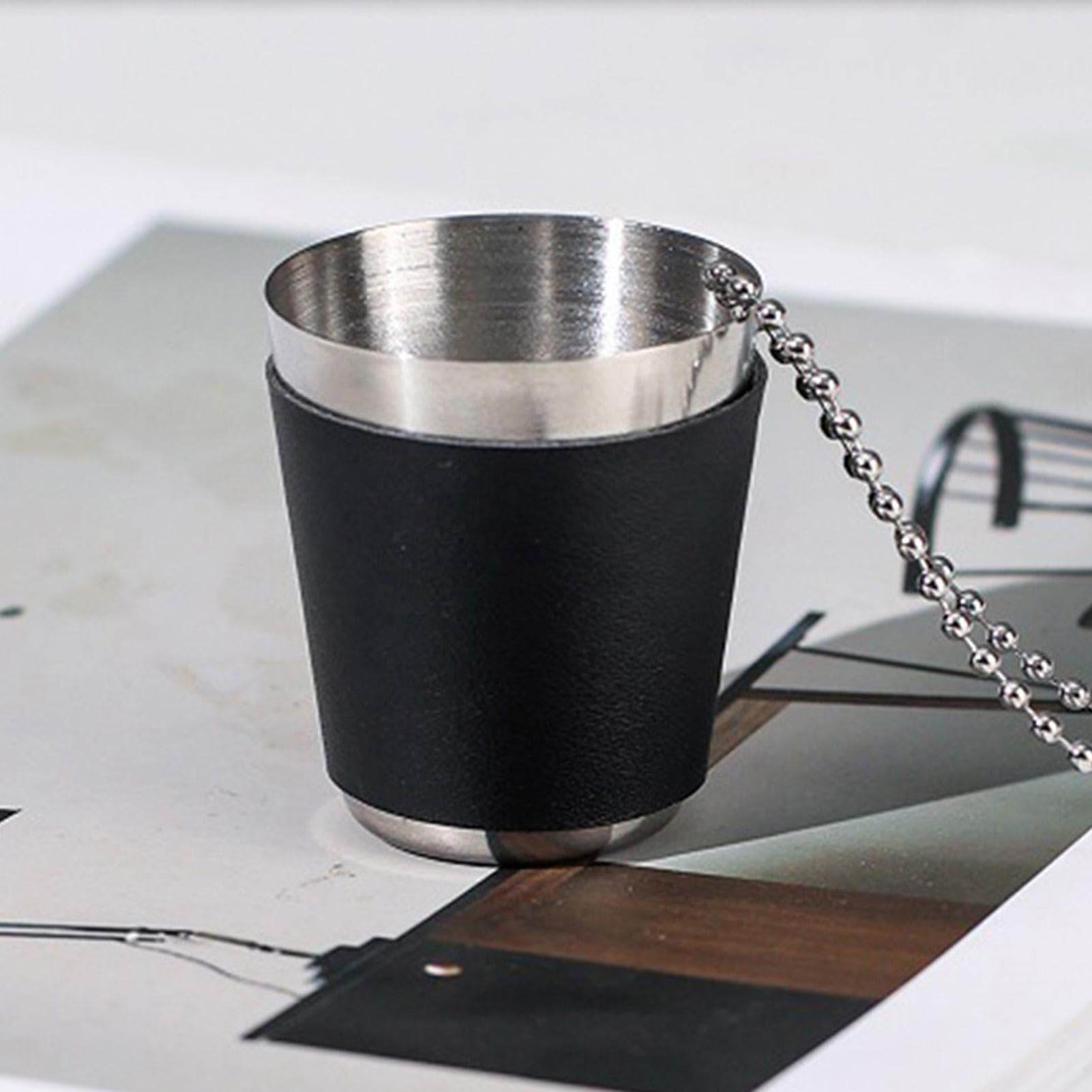 6 Bicchierini Da Liquore In Acciaio Con Catena - 30 Ml, Rosa, Per Feste E Degustazioni