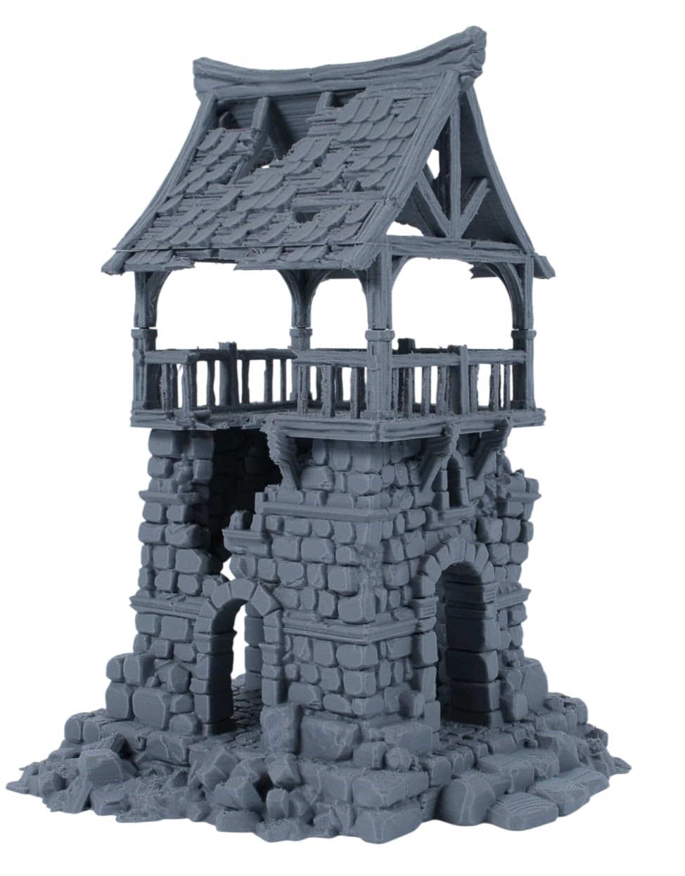 Torre di guardia rovinata – kit di rovine di pietra medievale grigia (fai da te) per dungeon e dragon, pathfinder e wargaming