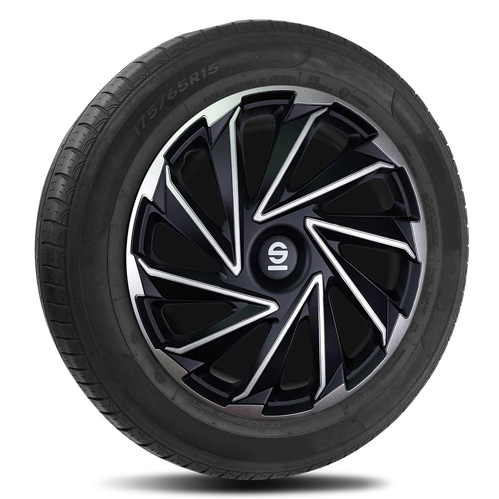 Sparco Komplet pokrowców na koła 4 15" calowy Varese SPC1580SVBK srebrny czarny