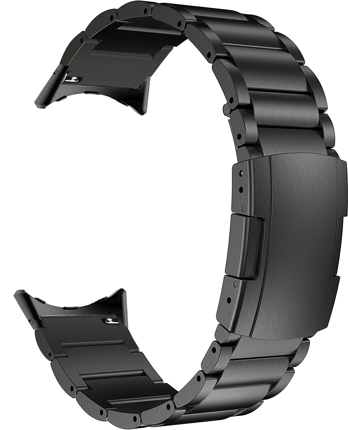 MaKTech Titanium Wristband for Google Watch,Metal Bracelet Strap Include Adapter with Turtle Buckle for Google Pixel Watch 3 45mm [2024] (Black)