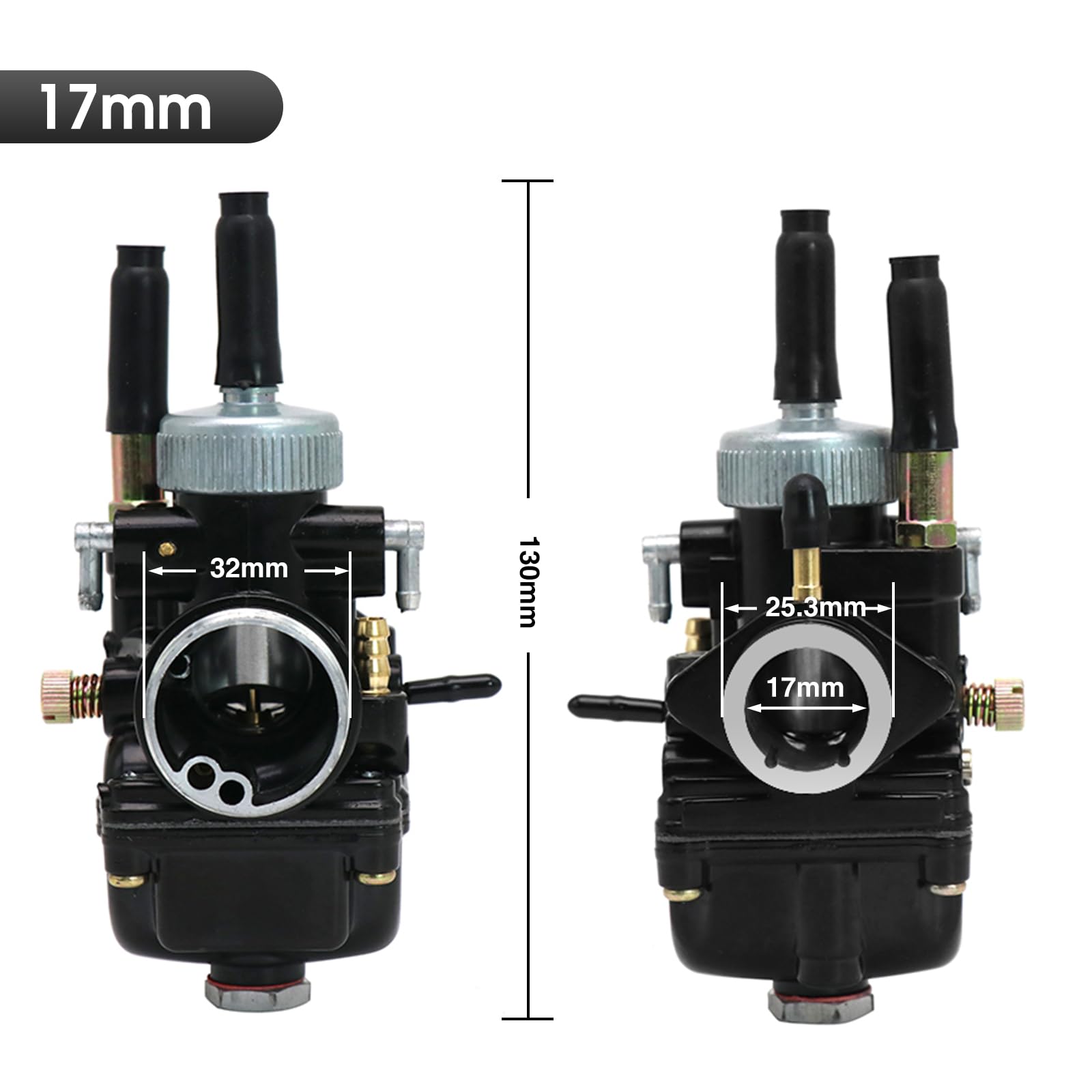 CARBURATORE DA CORSA PHBG 17 mm 19 mm 21 mm Nero con Filtro dell'Aria per PHBG 50cc 90cc BWS100 per Puch Yamaha Zuma (17 mm)