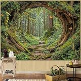Accnicc Forest Tapestry Green Nature Tree Wall Tapestry for Bedroom Aesthetic Jungle Outdoor Landscape Small Tapestries Wall Hanging for Dorm Living Room Decor 48 x 36 Inch