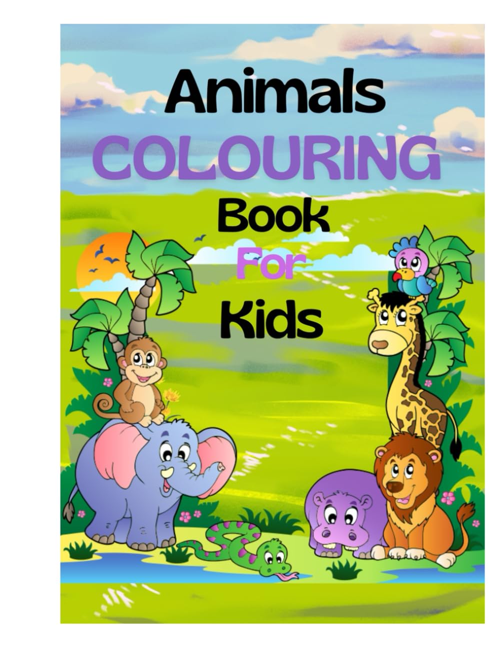 Animals Colouring Book For Kids: Learn Animal Names While Coloring Fun Pictures