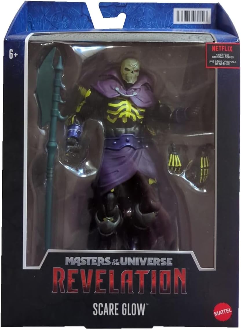 Masters of the Universe Masterverse Scare Glow Action Figure with Glow-in-The-Dark Head & Accessories, 7-inch Motu Collectible Gift for Fans 6 Years Old & Up