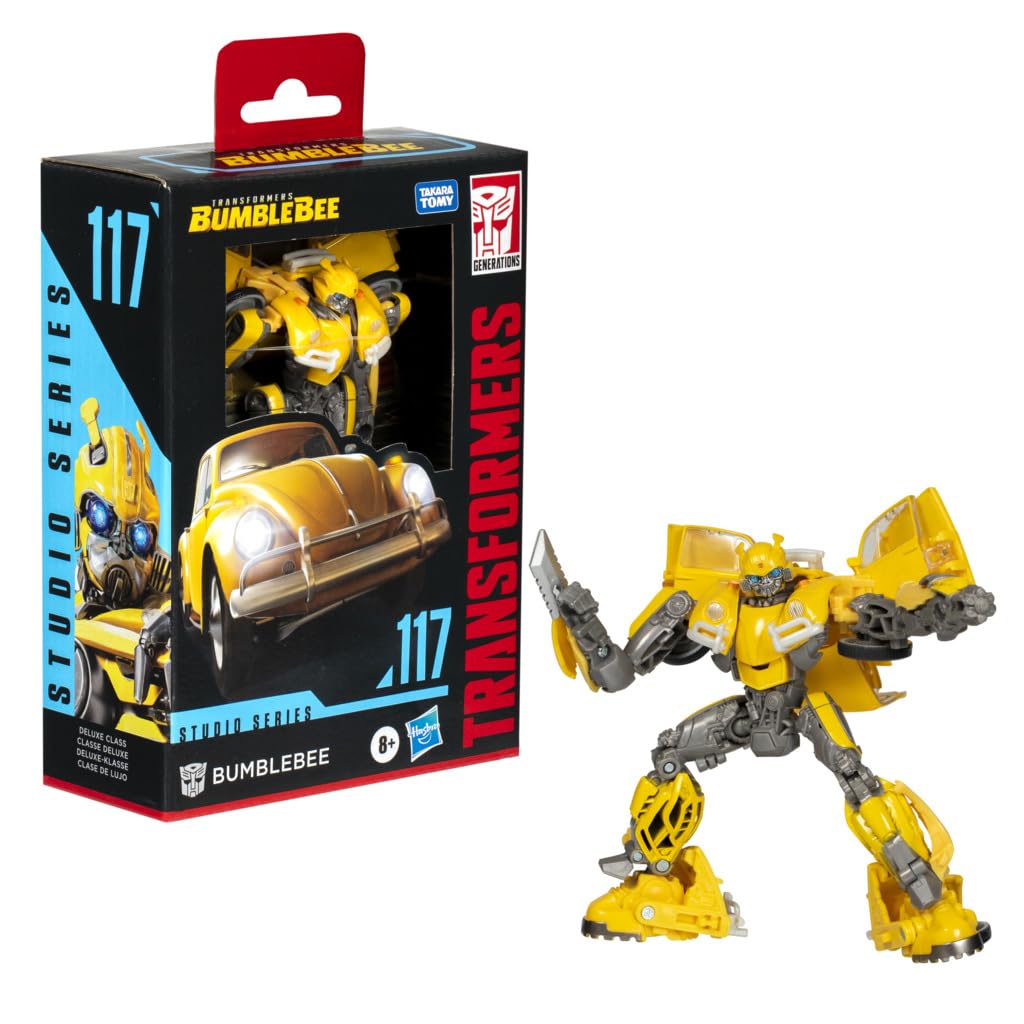 Transformers Studio Series 117 Deluxe Class, action figure convertibile da 11 cm di Bumblebee ispirata al film "Transformers: Bumblebee", dagli 8 anni in su