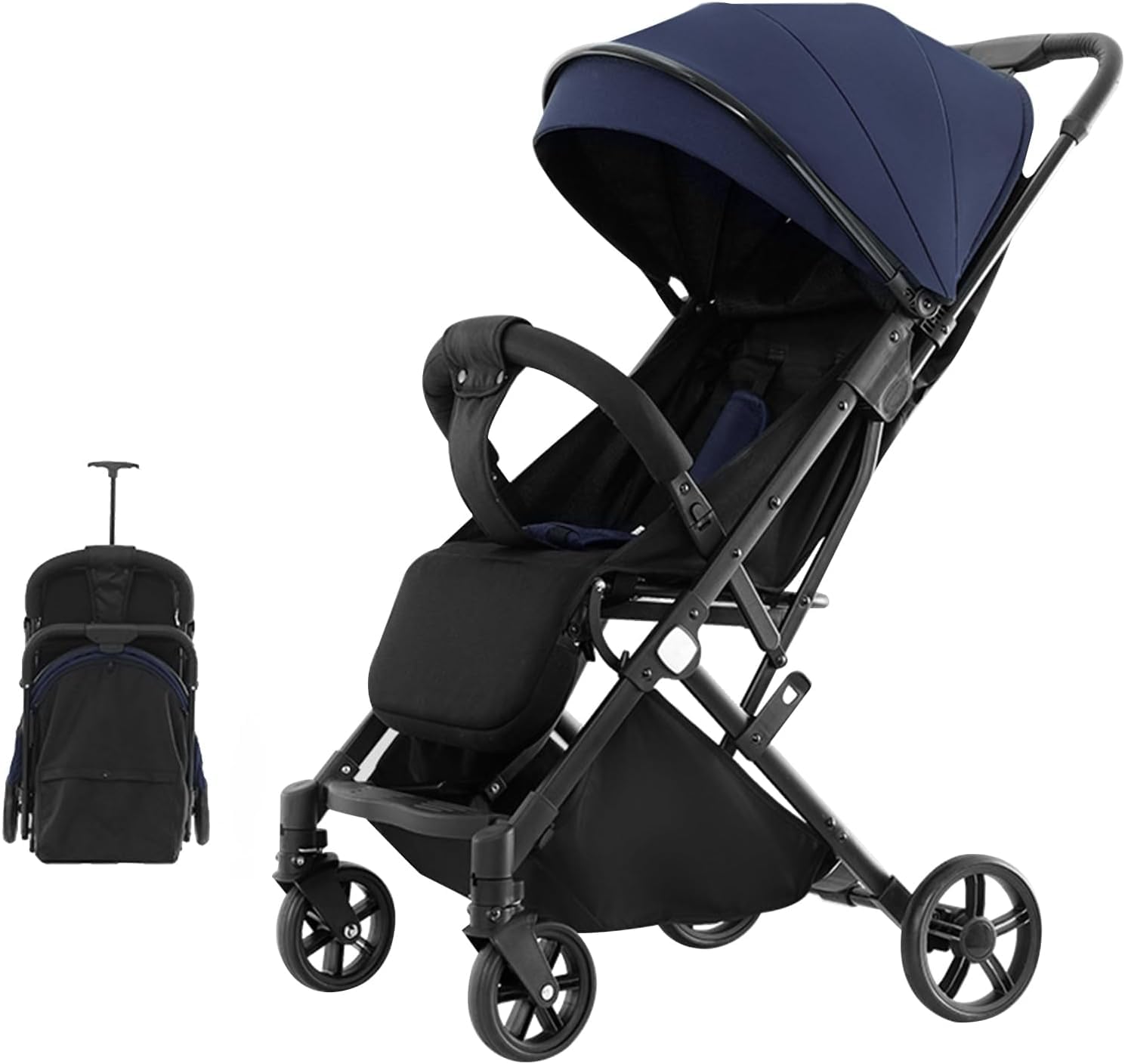 Lightweight Travel Stroller, Compact Toddler Travel Stroller for Airplane, One-Hand Folding Baby Stroller,Umbrella Stroller with 5-Point Harness,Adjustable Backrest/Footrest/T-Shaped Bumper,0-3years