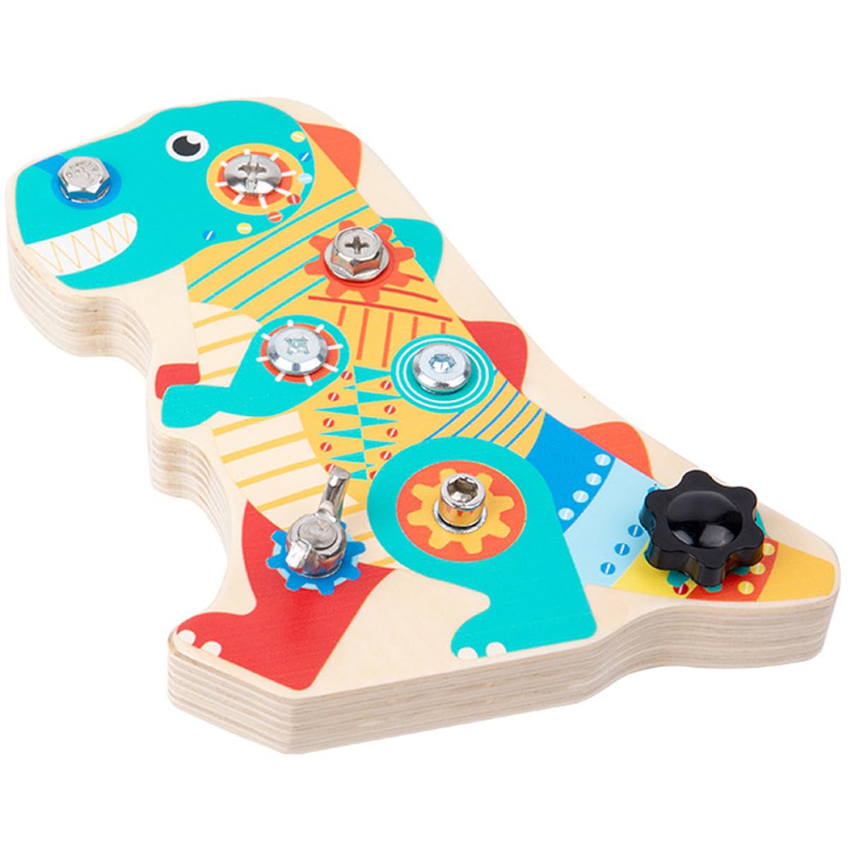 FOYTOKI 1Set Dinosaur Screwdriver Board Reusable Learning for Fun Educational Accessory to Develop Problem Solving Skills for Creative Play and Parent Interaction