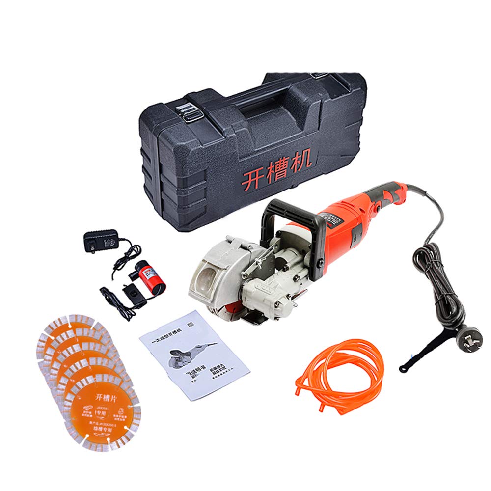 Hanchen - Máquina de corte de pared con ranura (26 mm, 32 mm de profundidad, 360 grados, 4000 W, 5000 r/min, con 5 cuchillas de 120 mm, para mármol/hormigón/ladrillo, certificado CE