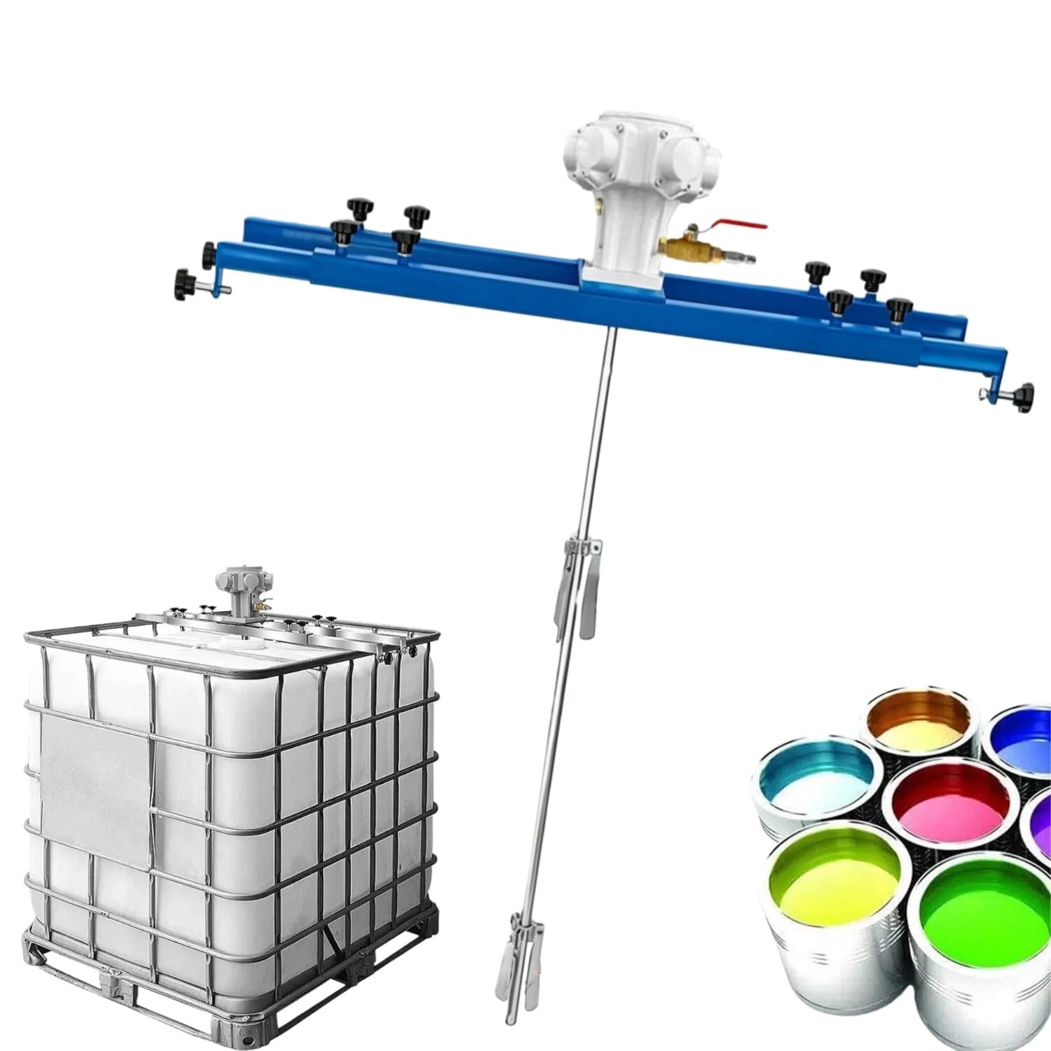 JKJZSALJ Air-Powered Ibc Tote & Drum Mixer For Paint, Coating, Ink & Glue.Pneumatic Paint Mixer - Air Agitator Tank Mixer For Viscosity, Folding Propeller, Efficient Stirring Mach