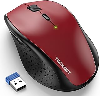 TECKNET Wireless Mouse for Laptop, 2.4G Wireless Computer Mouse with 3200 Adjustable DPI, 30 Months Battery, Ergonomic Grips, 6 Buttons Cordless Mouse, Portable Optical USB Mouse for PC, Laptop, Mac