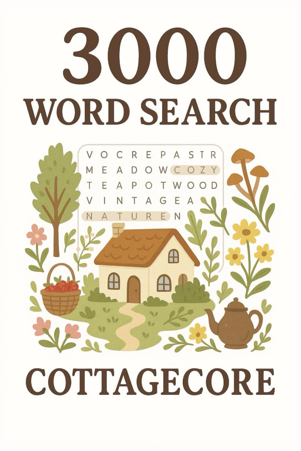 Cottagecore Word Search Puzzle Book for Adults & Teens | 3,000 Relaxing Words | Nature, Homesteading, Floral & Rustic Themes: Word searches for ...