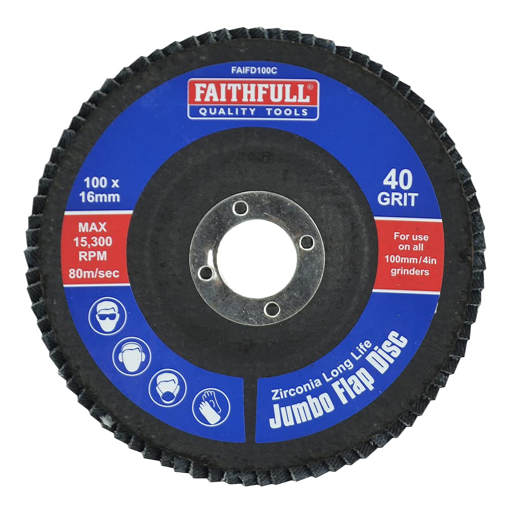 Faithfull Zirconium Abrasive Flap Disc 100mm Coarse