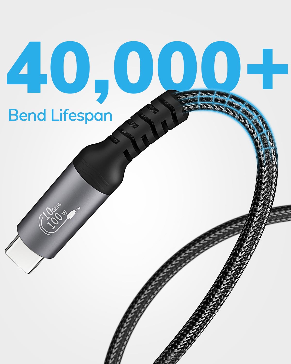Cable de extensión USB-C, transferencia de datos de 10 Gbps, carga rápida de 100 W, soporte de vídeo 4K, compatible con MacBook Air M2 Pro, iPad Pro, iPhone 16 Series y más