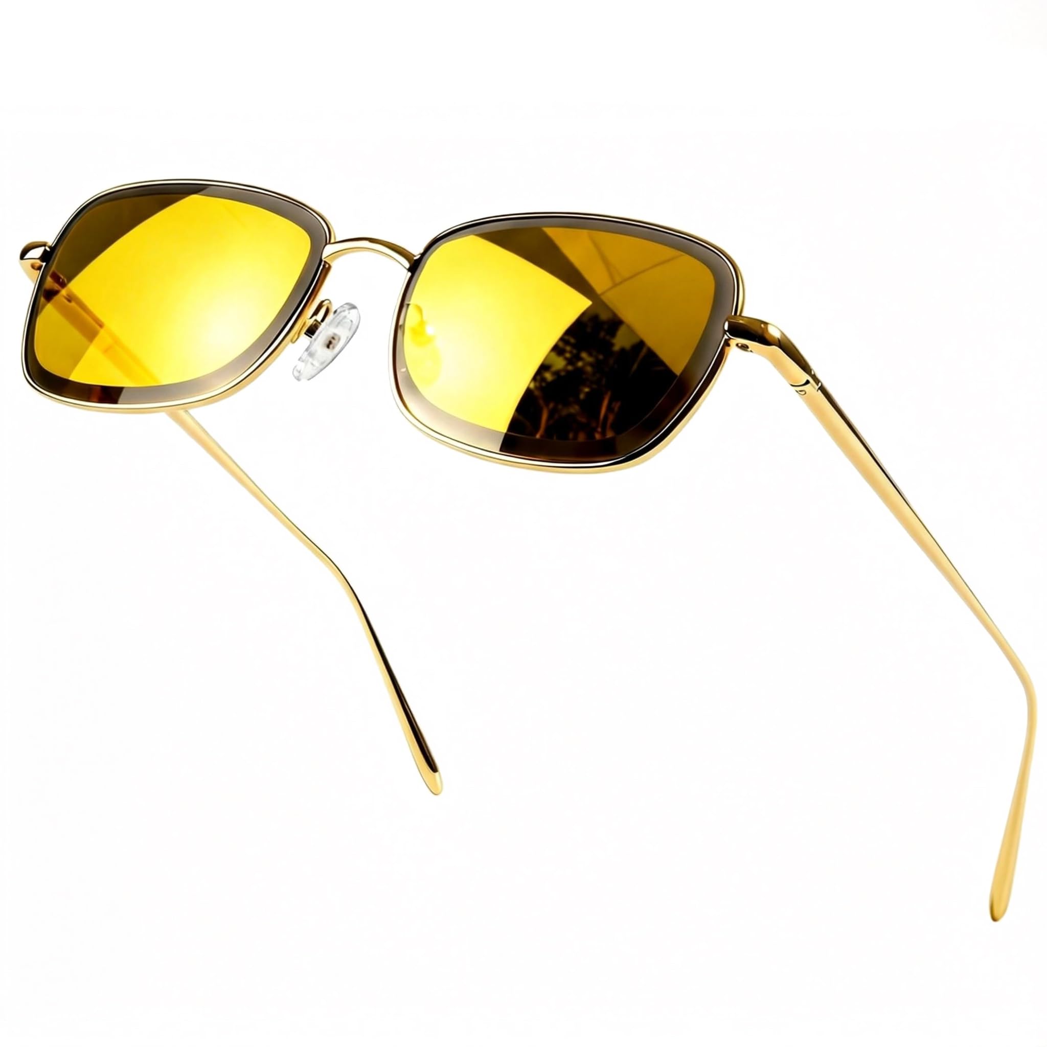 SIPHEW Trendy Rectangle Sunglasses for Women Non-polarized Metal Frame Sun glasses Chic Elegant UV400 Protection Eyewear