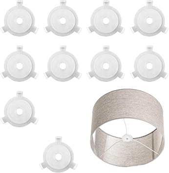 10 Pcs E27 to 11mm Lamp Shade Adapter Ring Plastic Lampshade Reducing Ring Adapter Lamp Replacement Parts for Table Lamps Pendant Lights White