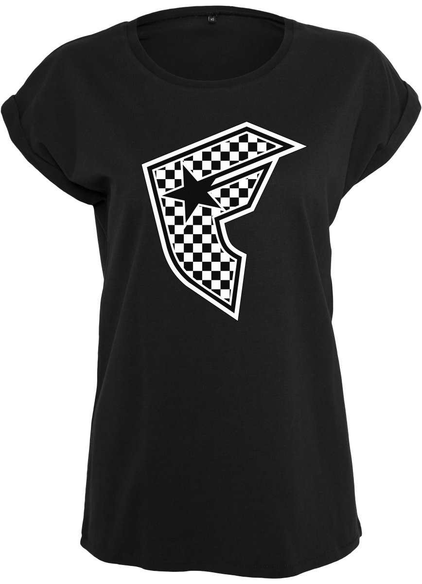Urban ClassicsWomen's Ladies Checker Badge Tee T-Shirt (Pack of 1)