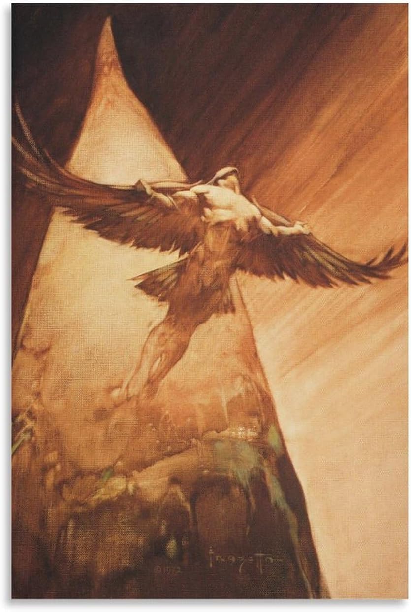 QSDTGHUIKP Frank Frazetta Flight of Icarus 40x60cm Frameless Modern Canvas Wall Print Decor