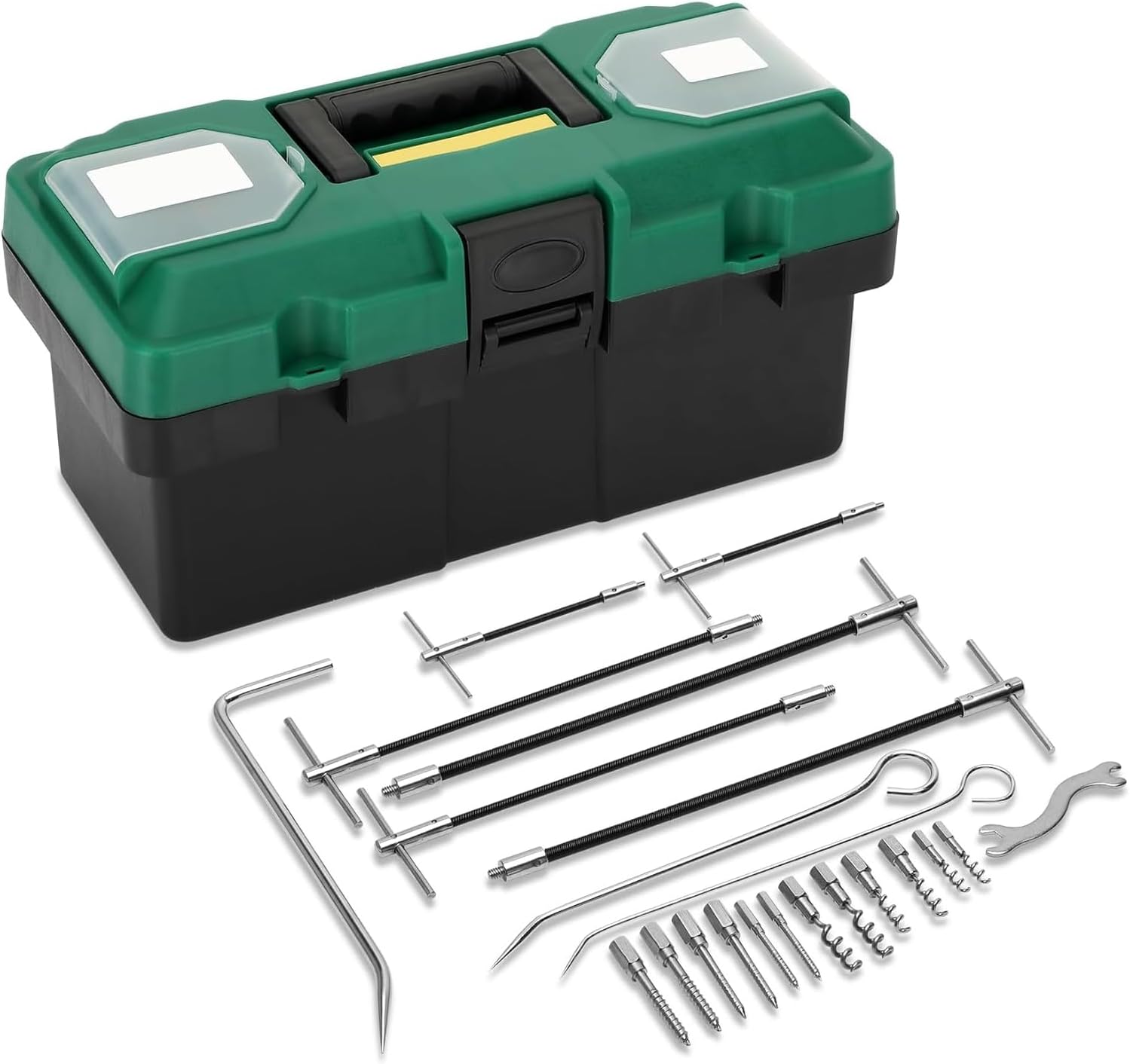 23PCS Packing Extractor Set, Easy Out Screw Extractor Set, Packing Puller Flexible Shaft Corkscrew Tool Kit, Valve Packing Removal Tool with Toolbox