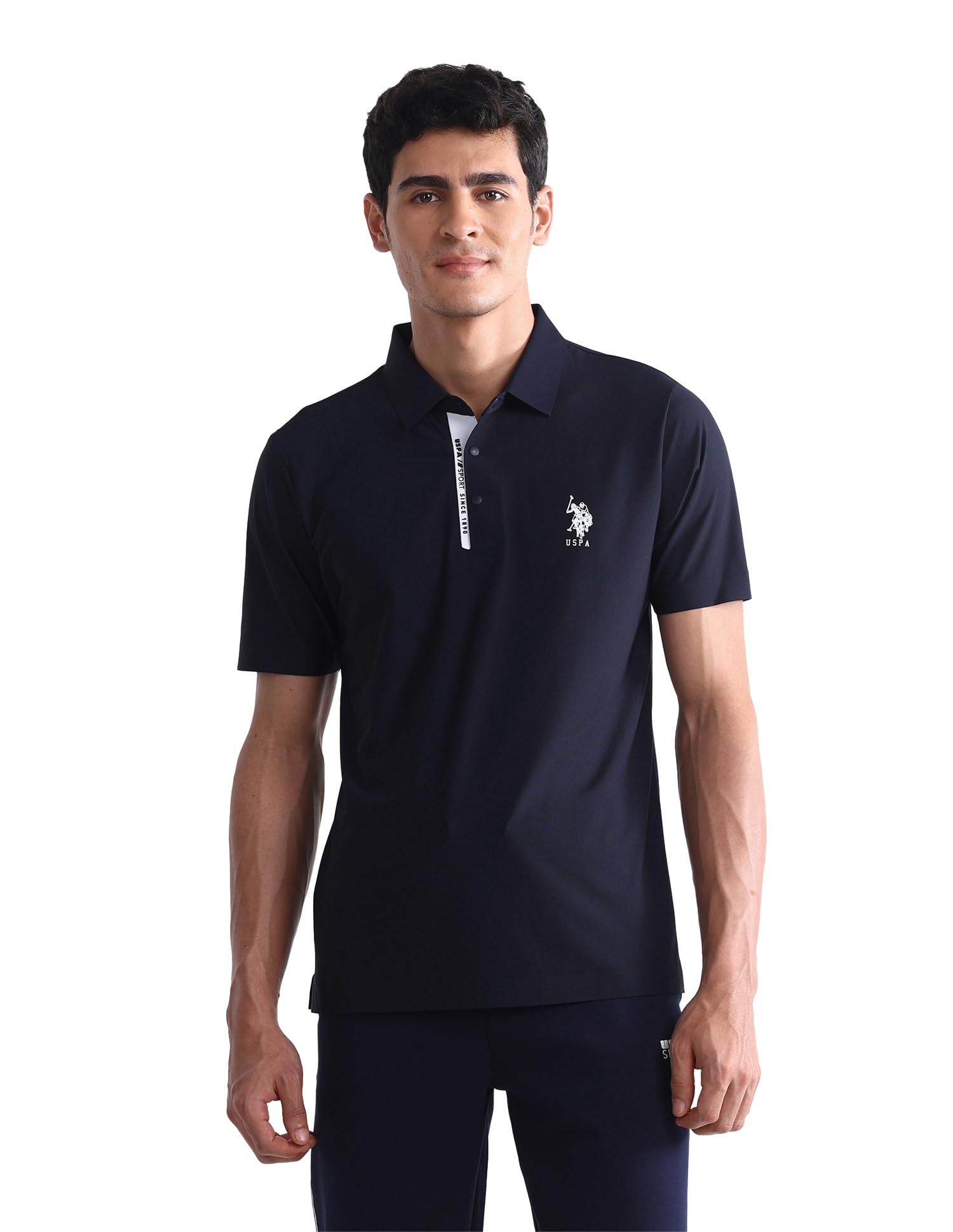 U.S. Polo Assn. Sports Men's Solid Slim Fit Polo Shirt-picture-31