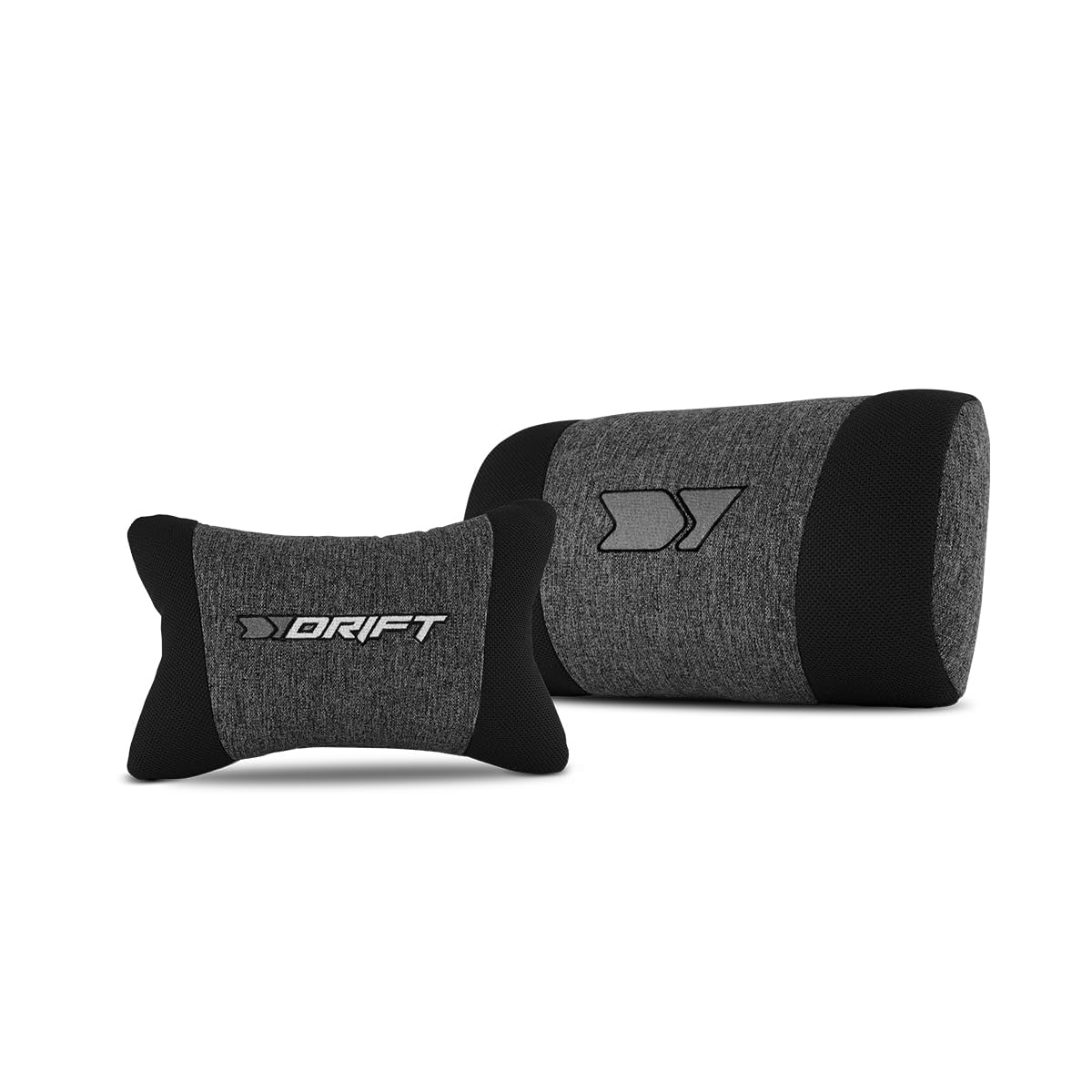 DRIFT Gaming Chair DR90 -DR90DGB - Fotel do gier, oddychająca tkanina, tapicerowane podłokietniki 2D, wzmocniona nylonowa podstawa, tłok klasy 4, pochylenie, poduszka lędźwiowa/szyjna, szary/czarny