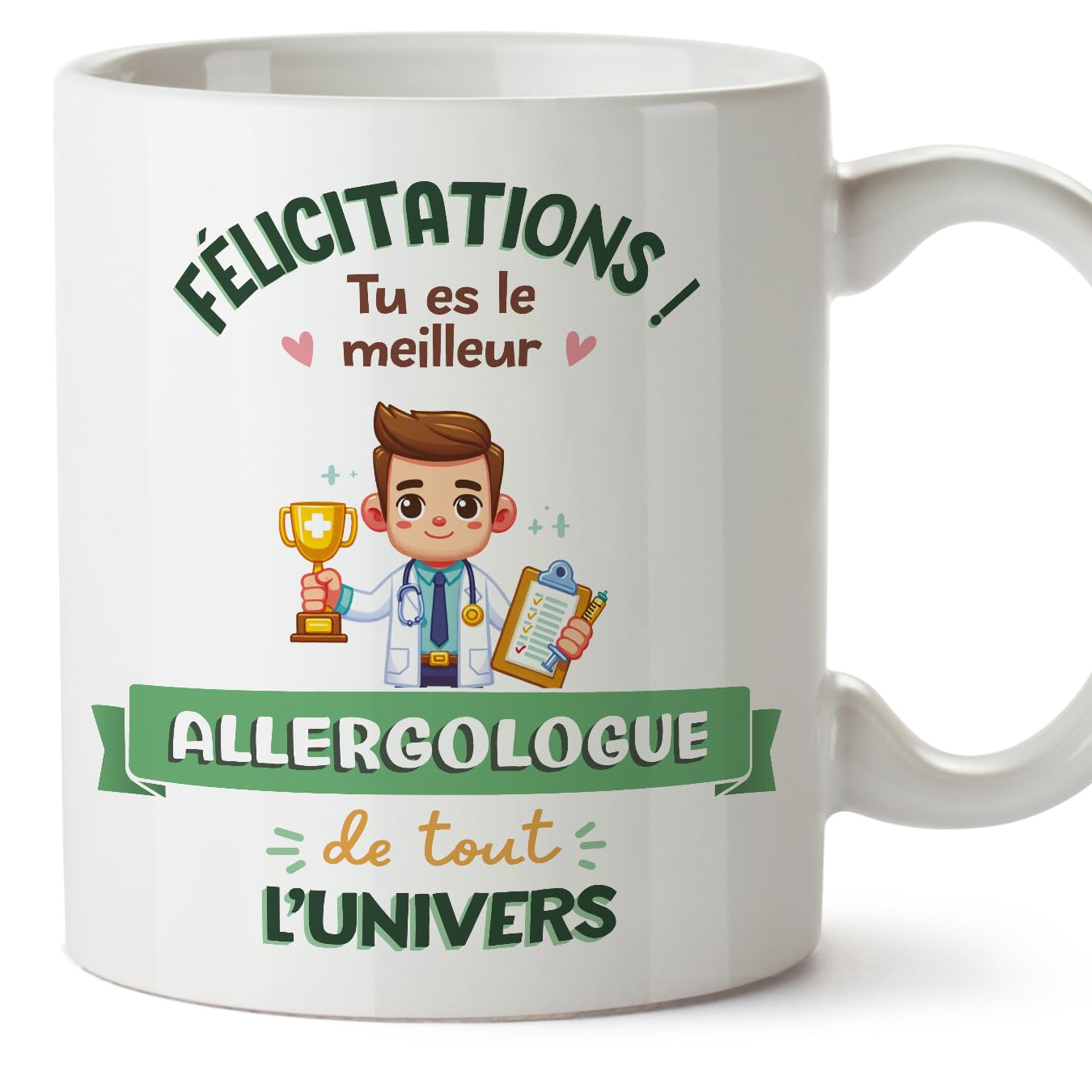 MUGFFINS Allergist Man Mug - in French - Meilleur Univers Trophée - Funny Gift for Colleagues - Ceramic 11oz Mug — image 1