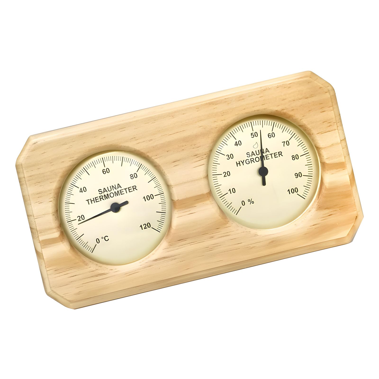Msioytog Display Wood Heat Device Perfect for Rooms and Saunas High Accuracy Hygrometer