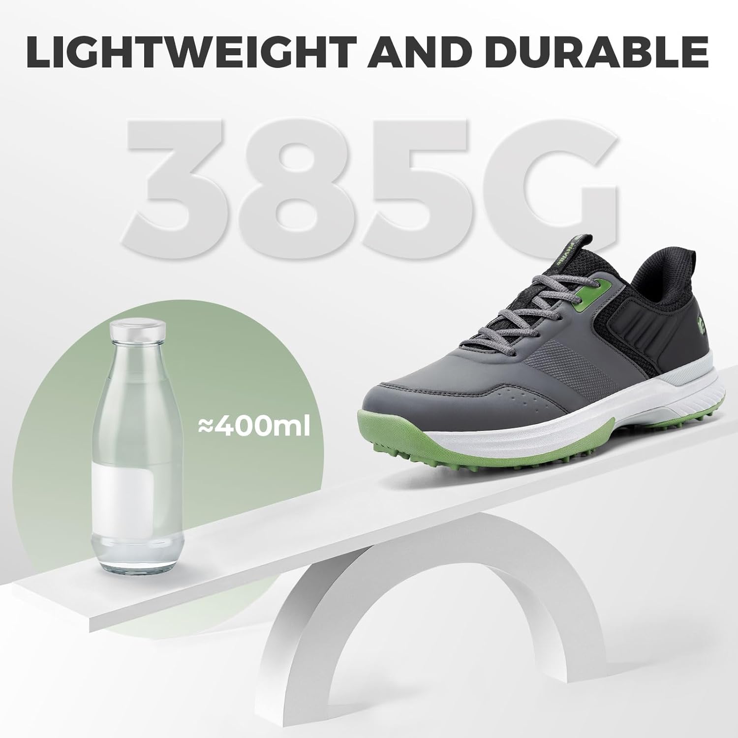 FitVille Wide Golf Shoes for Men, Wide Toe, Slip-on, Hands Free, Stability, Comfortable, Grip, Traction, 6 Non-Removable Cleats, Golf Course - Image 7