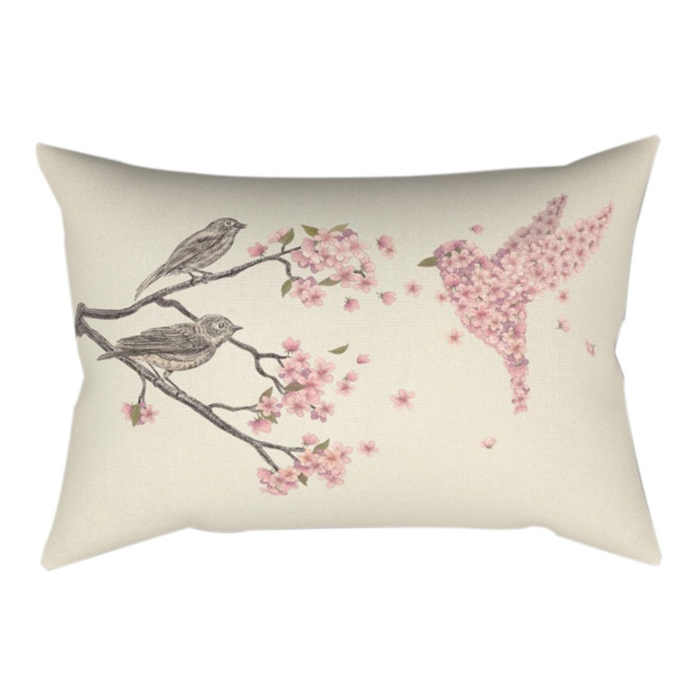 17YEARS Animal Flower Bird Beauty Cushion Cover Throw Pillow Case Sofa Room Bed Decor (6#)