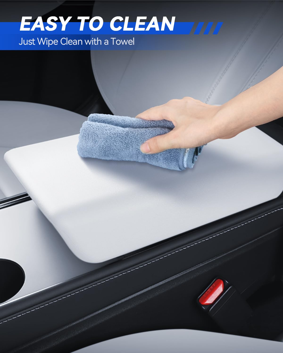 Housse d'accoudoir pour Tesla Model 3 - Y,WELLEHOMI Tapis de console centrale automobile