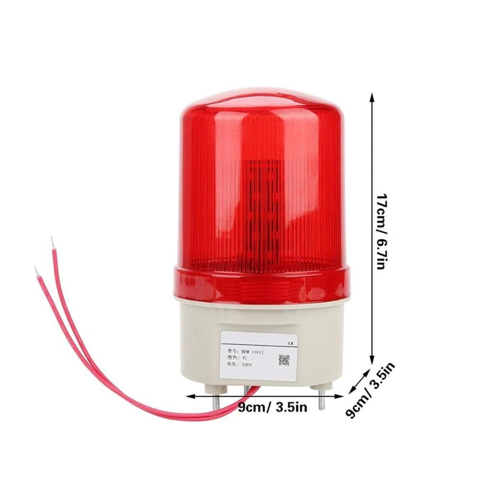 1 szt. LED Revolving Flash lampa obrotowa stroboskopowa syrena beacon beeper ostrzeżenie dźwiękowe sygnał alarmowy (12 V)