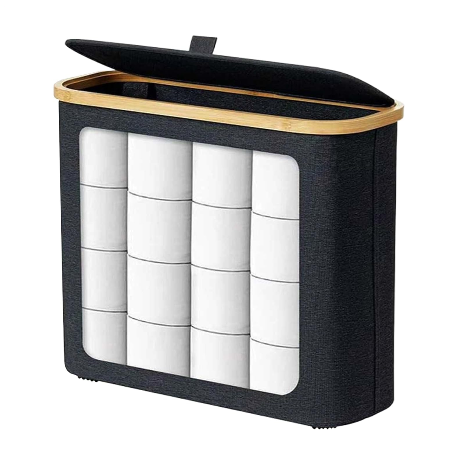 Basket Storage Box Kitchen Toilet Paper - Extra Large Holder for 12 Rolls Lid Tissue Organization,Space-Saving Function for Bathroom