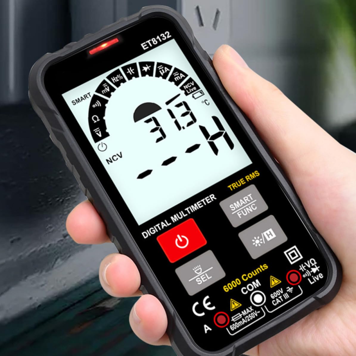 Et8132 Sicherheitsmultimeter mit Druckknopf, Tragbares Messgerät