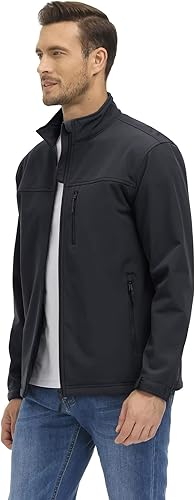 Miniatura 3 de MAGCOMSEN Chaqueta táctica para hombre, con forro polar, chaqueta de invierno suave, ligera, resistente al agua, abrigos para exteriores