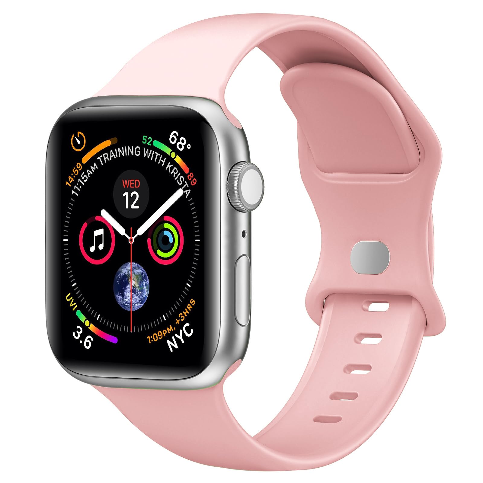 Sport Band Compatible with Apple Watch Bands 40mm 38mm 41mm 42mm 44mm 45mm 49mm for Women Men,Soft Silicone Waterproof Replacement Strap for Apple Watch Series 11 10 9 8 7 6 5 4 Ultra 3 2 1 SE