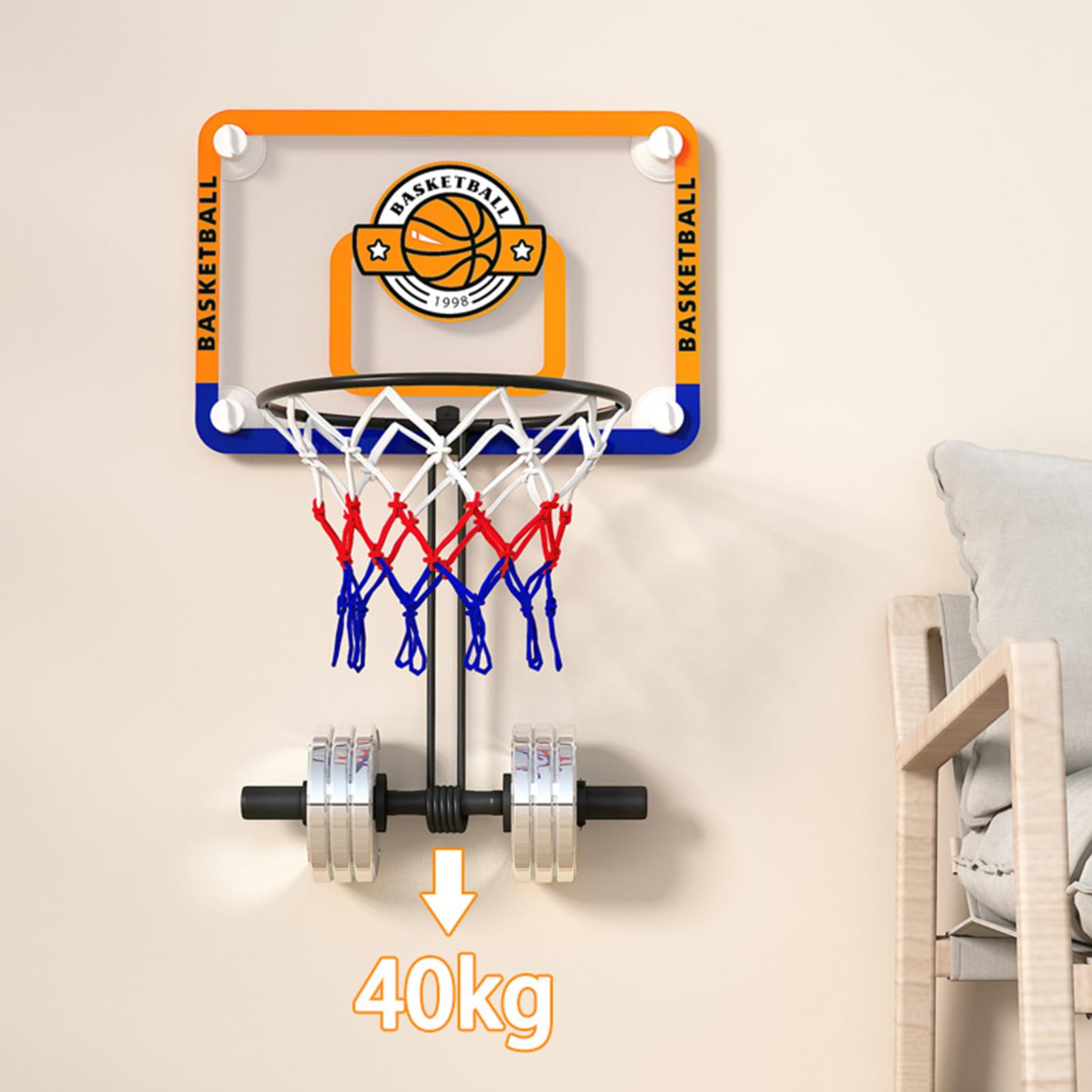 Canasta de Baloncesto de Interior Juego Deportivo con y Pelota Sin | Juego de Baloncesto de Interior para Interiores Para Adolescentes Niños y Adultos Hogar