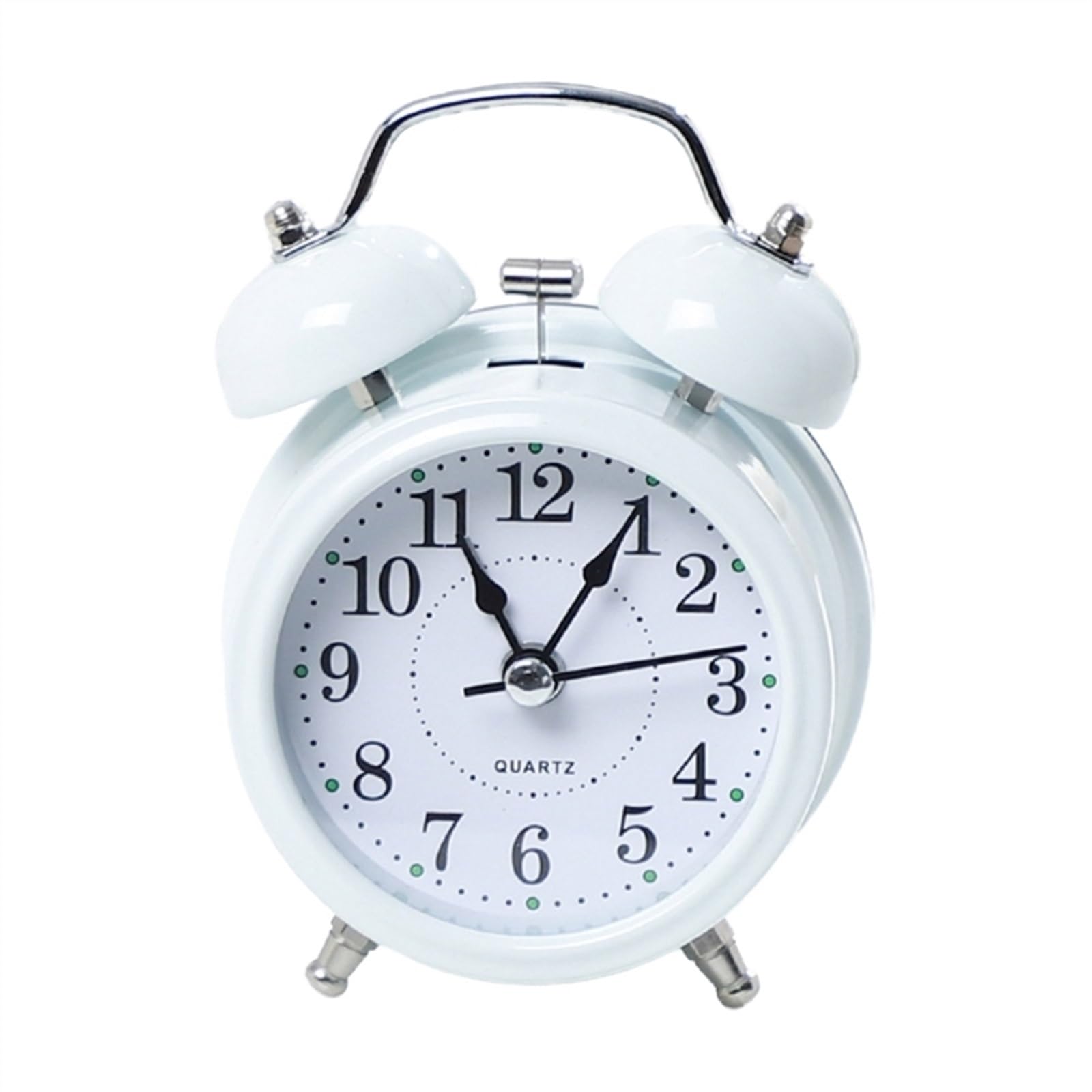 J9V4G6S3B5 Desk Clock Retro Loud Alarm Clock, Double Bell Battery Powred Bedside Desk Ornament for Home Classroom Decoration Present analogue alarm clock(White)