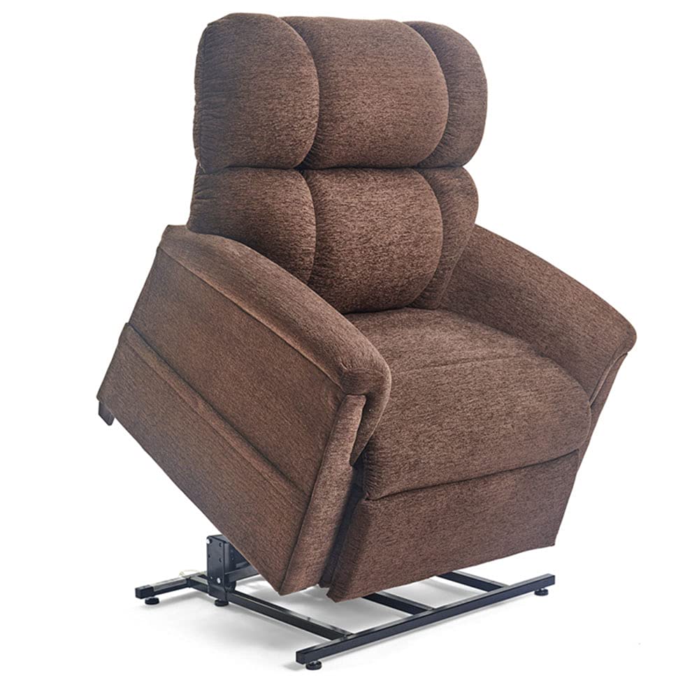Golden Technologies Comforter Series PR-531-MED Medium PR531M 375 lb. Weight Capacity 3 Position Power Lift Chair Recliner - Bittersweet Dark Brown Fabric
