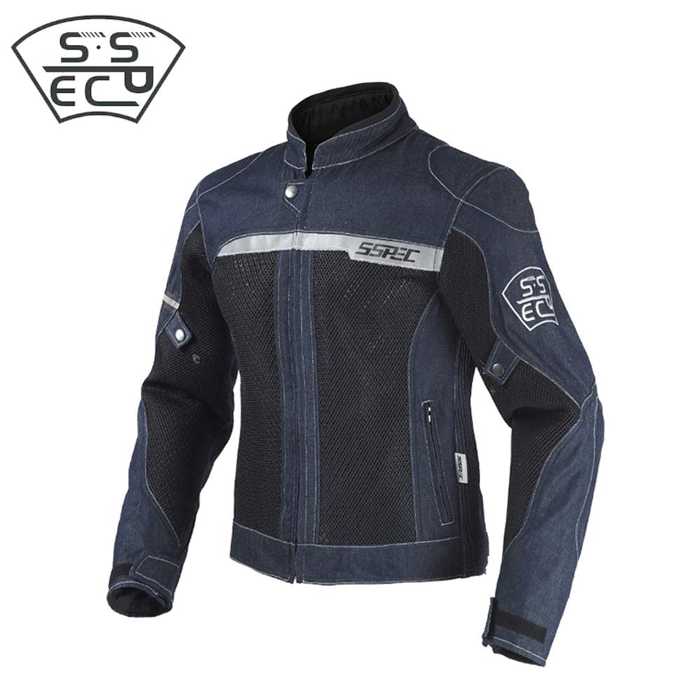Amazon | SSPEC バイク用 デニム メンズ スタンドカラー ジャケット Amazon | SSPEC バイク用 デニム メンズ スタンドカラー ジャケット