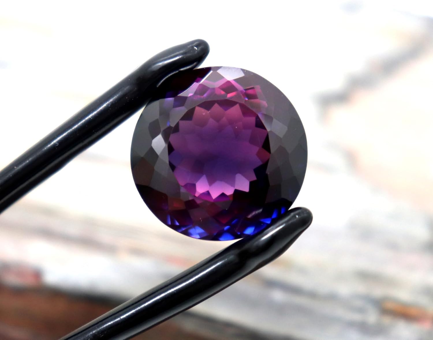 30 Carats Natural Purple Blue Tanzanite Round Cut Faceted Certified Loose Gemstone for Jewellery Making