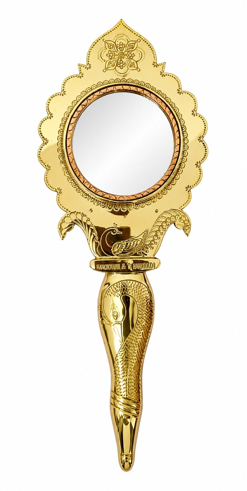 Aranmula Kannadi Authentic GI Indicated Handmade Brass Alloy Mirror | GI Hologram , Distortion-Free Reflection, Kerala Heritage Craft, Peacock Design Handle, Unique Brass Alloy-image-21