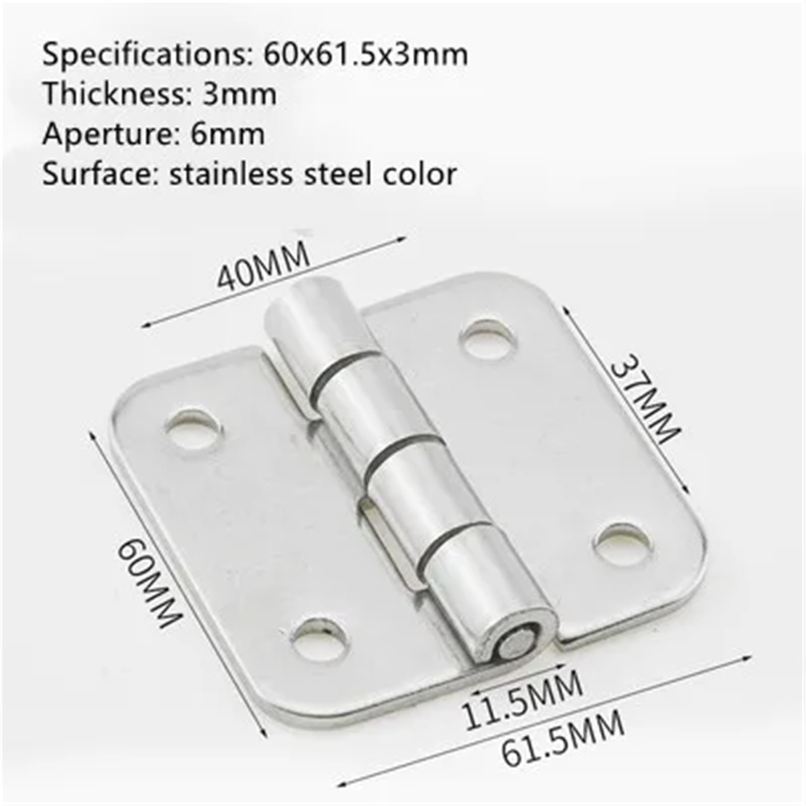 Zawias sprzętu przemysłowego ze stali nierdzewnej 304 SHHPS6-2 5-2 1 szt. (60 x 61,5 x 3 mm)