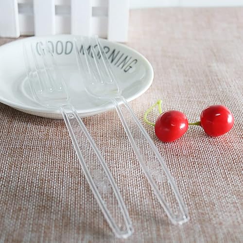 Miniatura 10 de 300 cubiertos de plástico transparente, tenedores de plástico pesado, cucharas, cuchillos, utensilios desechables para suministros de fiesta de