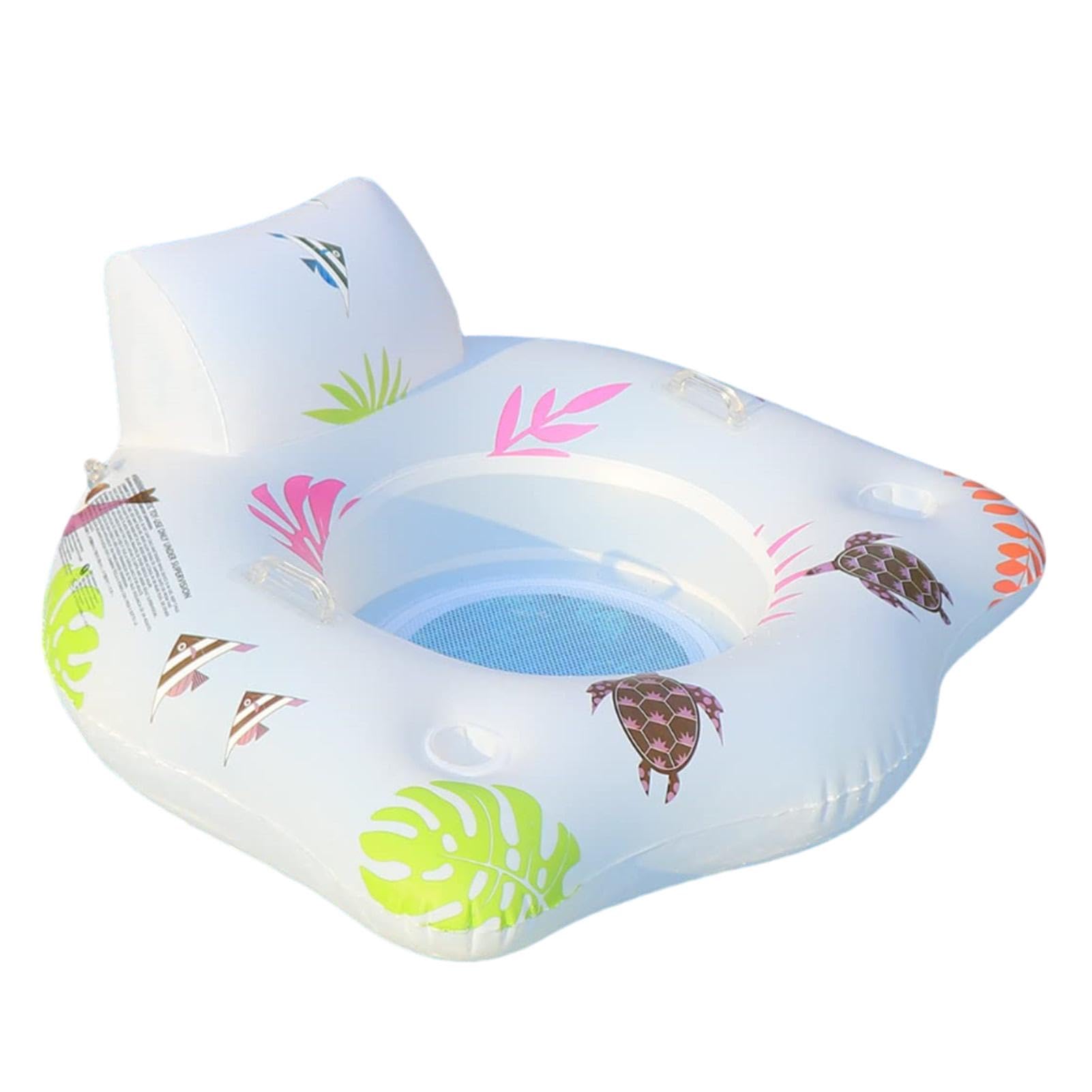 Pool Lounger Float | Pool Raft with Cup Holder | Inflatable Floating Chair with Cup Holder and Color-changing Lights, Floats Raft for Swimming Pool