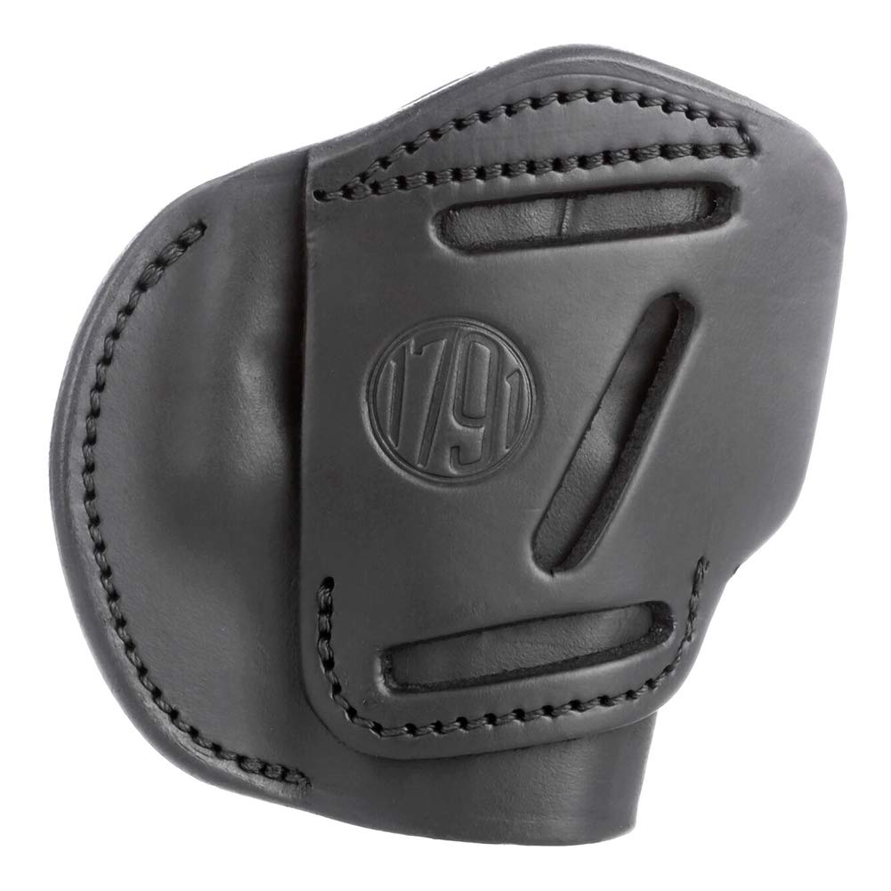 1791 GUNLEATHER 4-Way XDS Holster - OWB and IWB CCW Holster - Right Handed Leather Gun Holster - Fits Springfield XDS, S&W MP9 Shield, Ruger SR9c, LC9, SR40 and Walther PPS