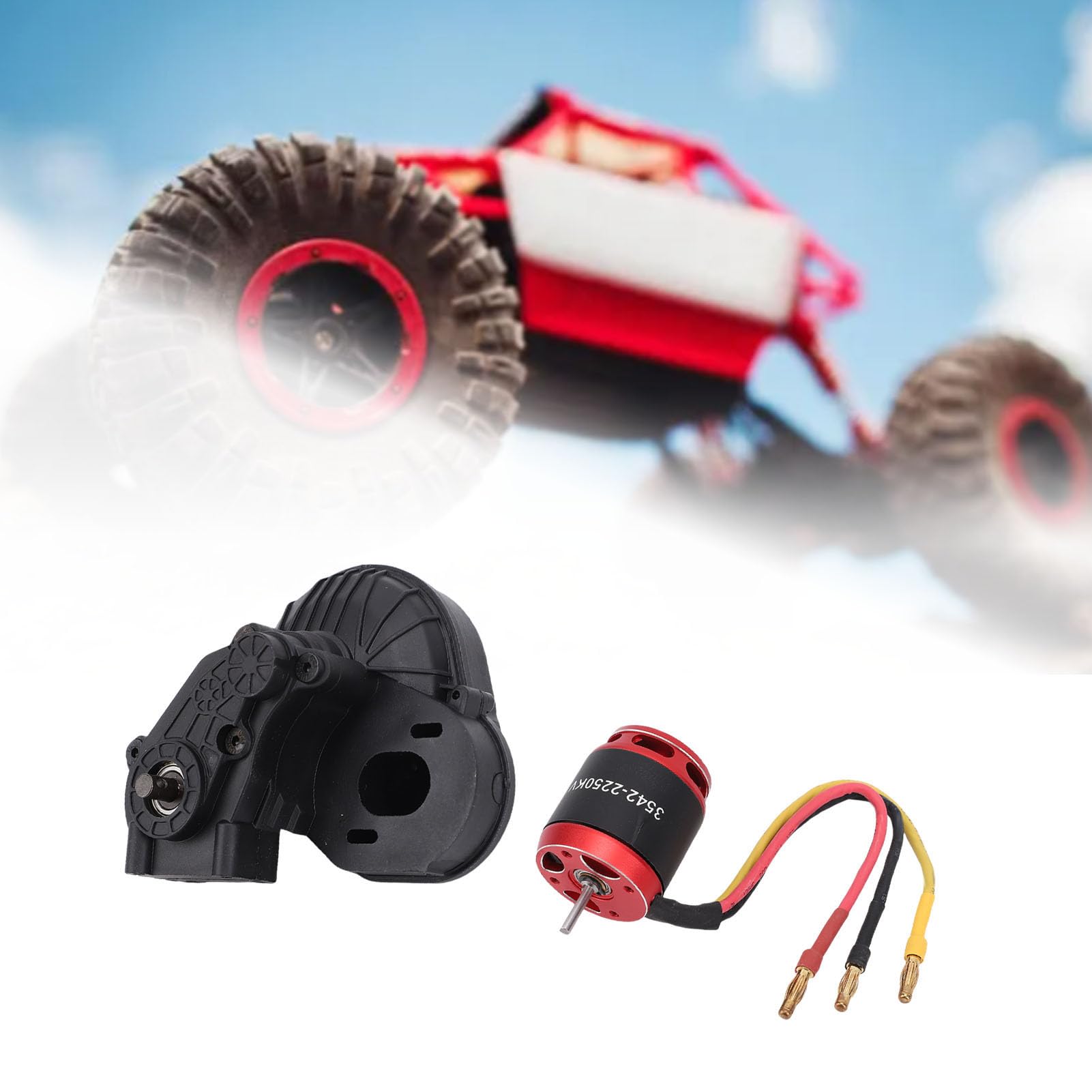 Pongnas Motore Brushless di Ricambio 3542 per Auto Cingolata SCX10 II 90046/10 RC – Motore Outrunner a Bassa velocità da 2250 KV con Albero da 3,17 Mm e Spina a Banana da 4,0 Mm