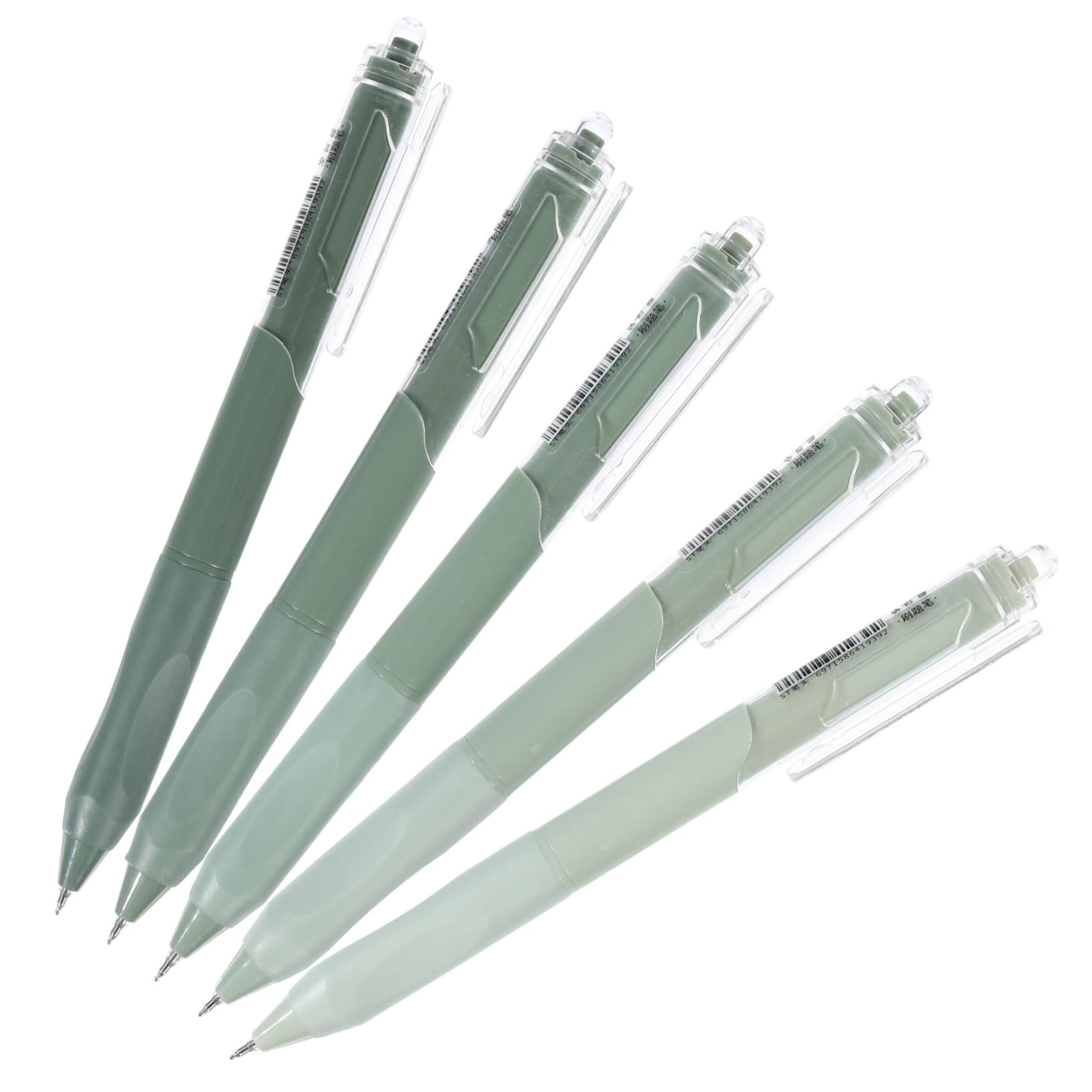 VILLCASE 5 Series Pluma De Gel Bolígrafos De Tinta De Gel De Bien Liso Bolígrafos Negros Bolígrafos De Tinta Para Escribir Pluma De Examen Verde El Plastico 5 Piezas X 5